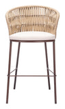 Freycinet Barstool Natural 703990 Zuo Modern