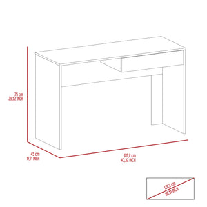 English Elm Acre Modern Writing Computer Desk With Hidden Drawer - Sleek Design For Home Offices & Small Spaces B20091886