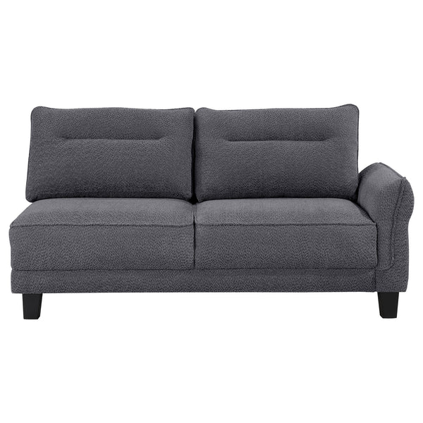 English Elm Verona Modern Grey Loose Back Sectional Sofa with Chaise, Solid Wood Frame, Pocket Coil Comfort B062S01242