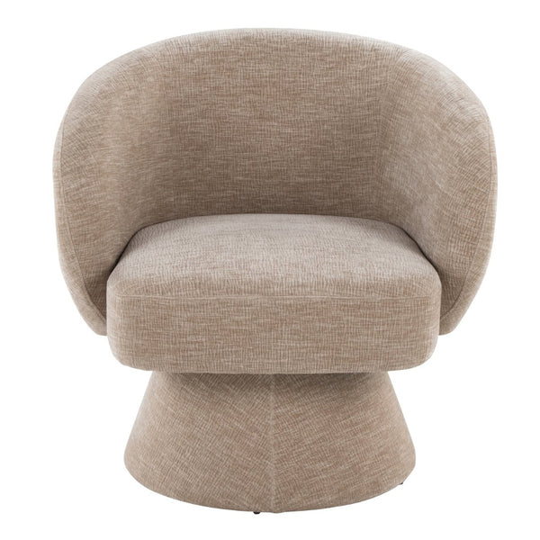 English Elm Swivel Accent Chair Silver Velvet Seat Gold X Pedestal Base Glam Living Room Light Brown B202P471333