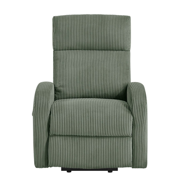 English Elm Contemporary Power Lift Chair Recliner with Plush Corduroy, Foam-Over-Coil Support & Side Pocket Green 31 L x 29 W x 24 H B011P395831