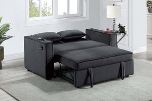 English Elm Modern Corduroy Convertible Sleeper Sofa with Usb Ports and Built-in Cupholders B011S02177