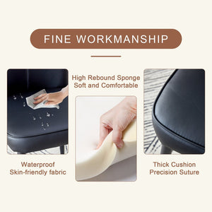 English Elm Table And Chair Set - Modern 31.5-Inch Round Dark Wood Grain Table With 2 Black Pu Chairs, Stylish Design! W1151S02485-GIGA