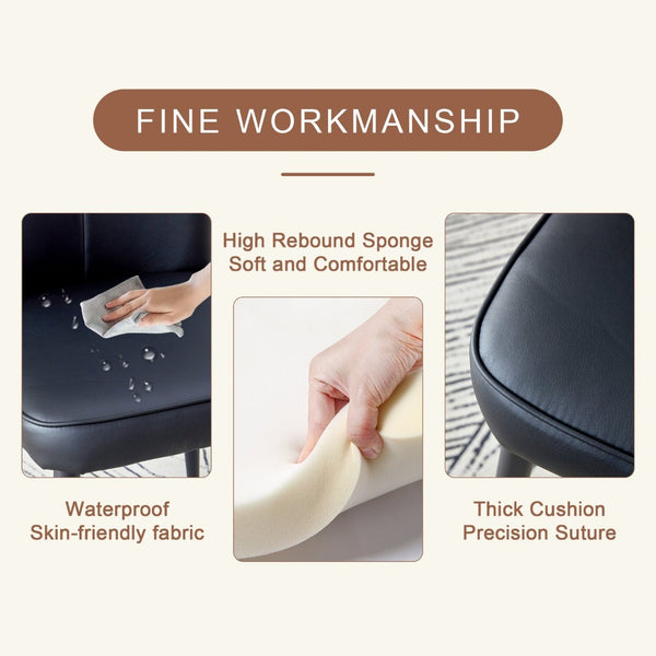 English Elm Table And Chair Set - Modern 31.5-Inch Round Dark Wood Grain Table With 2 Black Pu Chairs, Stylish Design! W1151S02485-GIGA