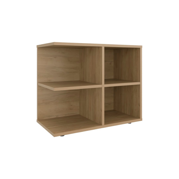 English Elm Latham Modern Side Table with Four Grid Compartments Natural Wood Finish for Living Rooms B092P390621
