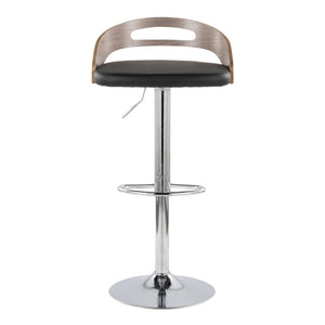 English Elm Adjustable Swivel Barstools Set of Two with Chrome Base Mid-century Kitchen Counter Seating Light Grey B202S01965
