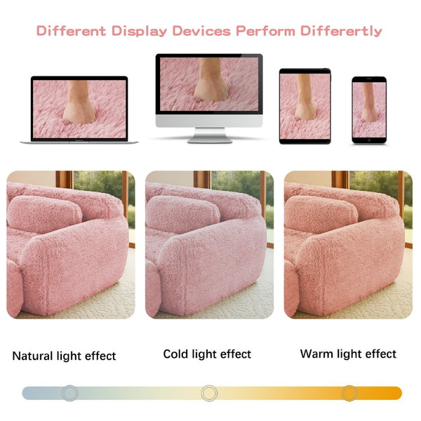 English Elm 149'' Plush Modular Cloud Sofa Boneless Ergonomic Design for Home Theater Lounge Pink W714S01562