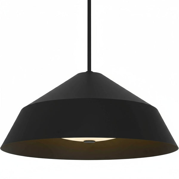 English Elm 22 Inch Matte Black Dimmable Led Pendant Etched Glass Diffuser for Dining Rooms B370P399325