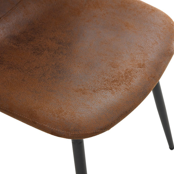 English Elm 1 Contemporary 5-Piece Dining Set With Glass Tabletop & Brown Fabric Chairs For Modern Spaces W1151S04023