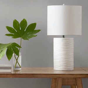 510 Design Crewe Casual Textured Resin Table Lamp 5DS153-0045 White