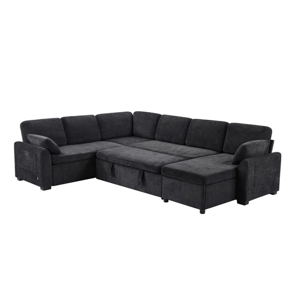 English Elm Swivel Barrel Accent Chair Chenille Tufted Round Club Seat for Living Room Lounge Black N719S002380B