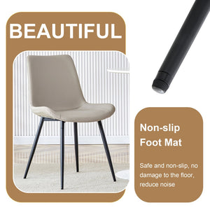 English Elm Table Set With Modern Grey Marble Mdf Top & Cushioned Chairs - Stylish, Durable, And Easy To Assemble W1151S03989-GIGA