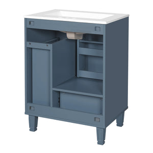 English Elm Christopher Knight Home® - 24" Bathroom Vanity with Ceramic Sink, Solid Wood Frame, Soft-Close Drawers & Ample Storage Appeal Grey N759P269734E