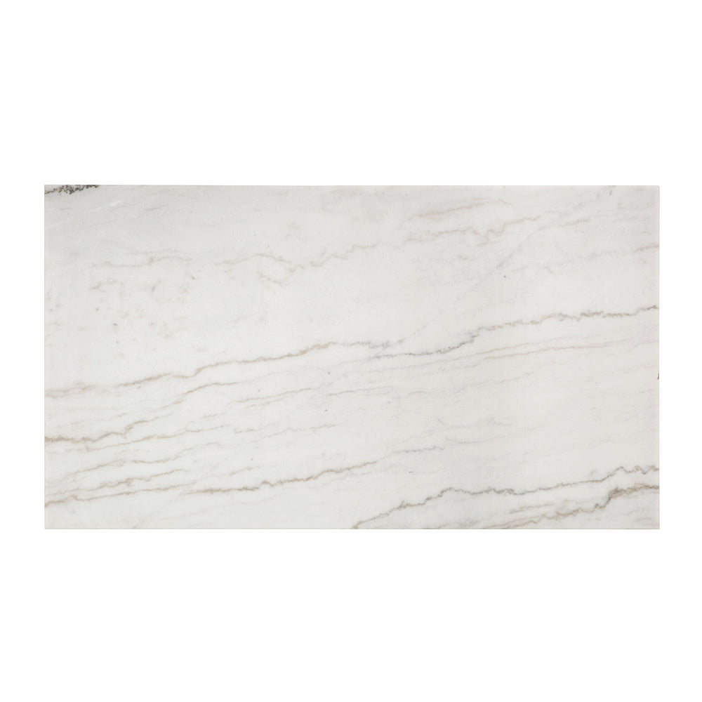 English Elm Edwyn Luxurious White Marble Top Dining Table with Double U Espresso Base, Natural Elegance B2726S00087