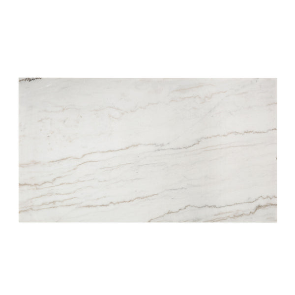 English Elm Edwyn Luxurious White Marble Top Dining Table with Double U Espresso Base, Natural Elegance B2726S00087