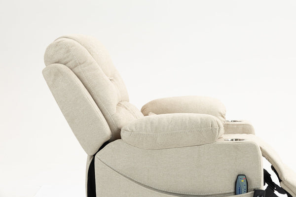 English Elm Lounge Electric Lift Recliner Chair With 180° Flat Lay, Dual Cup Holders & Soft Velvet Comfort W547S00049