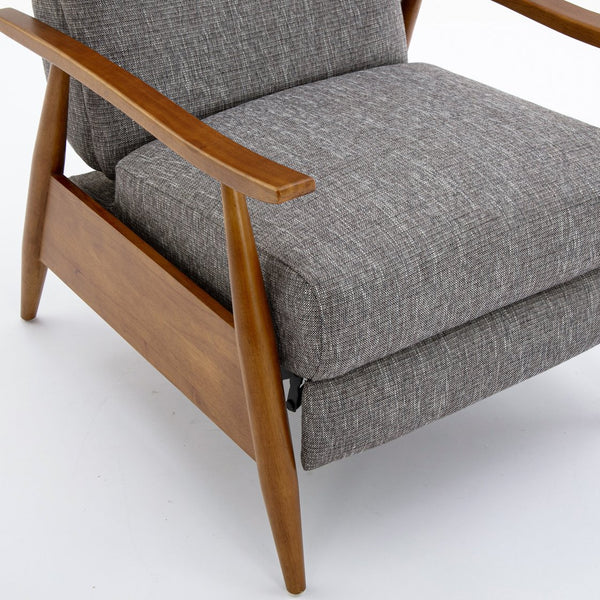 English Elm Tustin Wood Arm Push Back Recliner with Stain-Resistant Performance Fabric and Chestnut Legs, Cozy Comfort Gray B050P281019