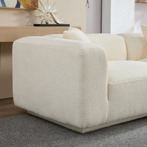 English Elm Modern Minimalist Polyester Sectional Sofa with Ottoman for Open Concept Living Spaces Beige W2085S00097