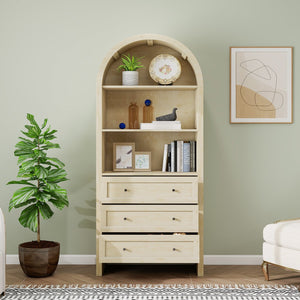 English Elm Arched Modern Farmhouse Pantry Cabinet - Versatile Wood Storage With Adjustable Shelves & Drawers W688P278921