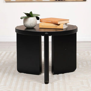English Elm Round Wooden End Table In Rich Black Finish - Stylish, Durable, Versatile Accent For Any Space B016P378128-GIGA