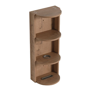 English Elm 23" Freestanding Ceramic Vessel Sink Vanity with Soft Close Cabinet and Wall Rack Imitative Oak W999S00491