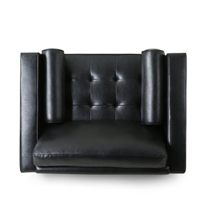 English Elm Club Chair Button Tufted Waffle Stitch Upholstery Birch Legs Mid Century Accent N776P389472B