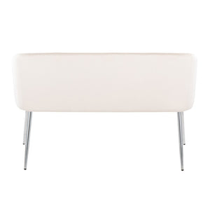 English Elm Bench Velvet Upholstered Glam Seating with Chrome Legs for Bedroom or Entryway B202P471366
