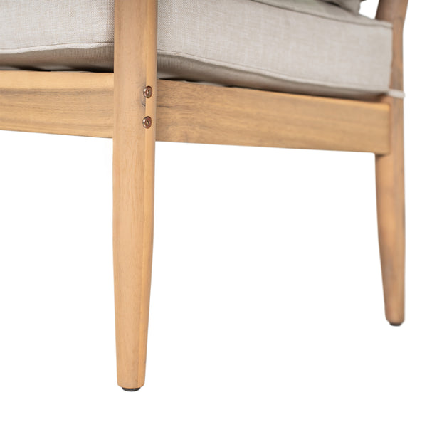 English Elm Christopher Knight Home® - Verona Outdoor Acacia Wood Club Chair Set Of 2 With Beige Cushions & Handwoven Rope For Patio Style N775P309256A