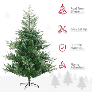 English Elm Homcom 6Ft Lifelike Artificial Christmas Tree With 795 Branches, Easy Setup, Steel Base & Safe Design W2225P229600