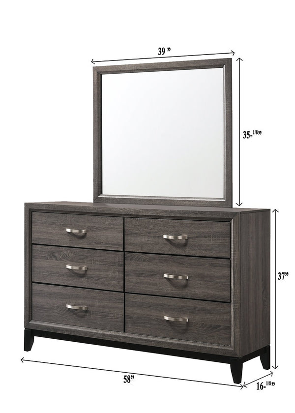 English Elm 1pc Modern 4-Drawer Tall Storage Chest in Mist Finish — Sleek Bedroom Organizer with Spacious Drawers Gray 61 L x 19 W x 36 H B2741P406737