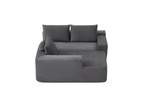English Elm 105" Cloud Modular Sectional Corduroy Upholstered Deep Seat Sofa for Living Room W3975S00011