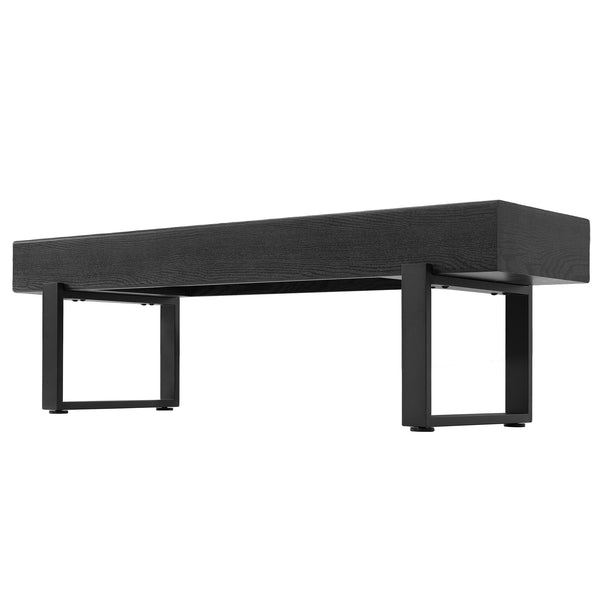 English Elm Upholstered Bench with Thick 5.5" MDF Top, Heavy-Duty Metal Legs, 550LB Capacity, Versatile Seating Black N752P374152B