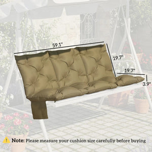English Elm Soft Tufted Polyester Porch Swing Bench Cushion with Ties Pockets Outdoor Seat T3971P475538