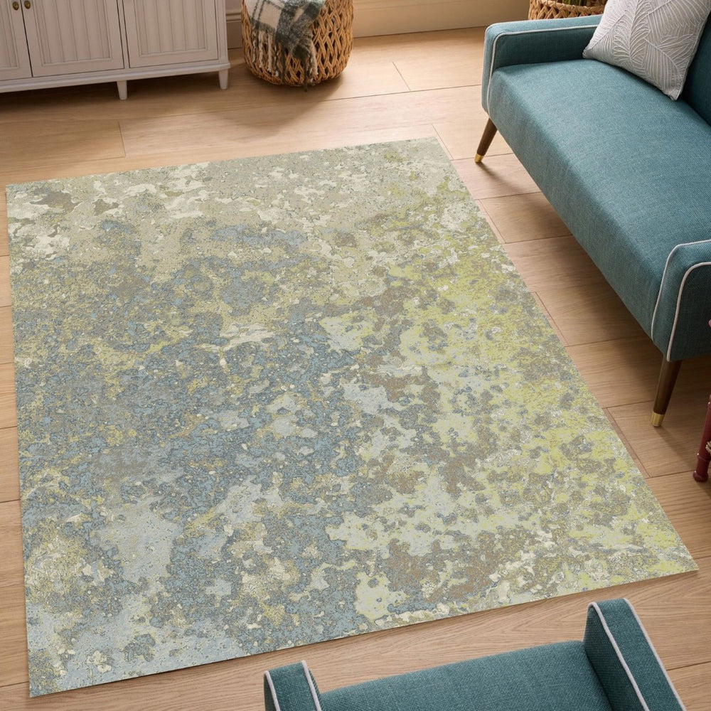 English Elm Artistic Bold Lime Low Pile Area Rug for Living Rooms Playrooms and High Traffic Spaces B186P428941