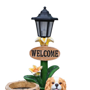 English Elm Sitting Corgi Resin Planter Sculpture Whimsical Porch Garden Decor with Succulent Cavity W5398P464242