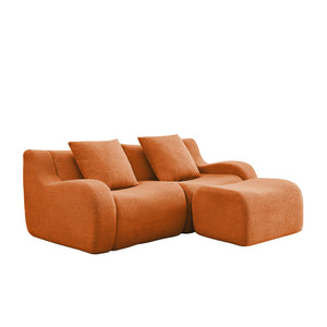 English Elm L-Shaped Teddy Fabric 2-Seat Sofa - Ergonomic, No Assembly, Cloud-Like Comfort For Any Space W714S01447