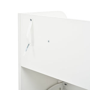 English Elm Two drawer three-fold shoe cabinet with ample vertical shelving, smooth finish, compact entryway storage White W3871P368975