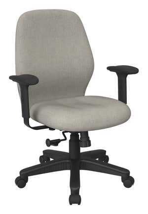 OSP Home Furnishings Mid Back Ergonomic Managers Chair with Synchro Tilt Lumbar Support and Padded Arms Sky 3121-K009