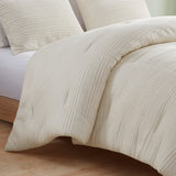 Urban Habitat Wyatt Casual 3 Piece Knitted Jersey Comforter Set UH10-2476 Ivory