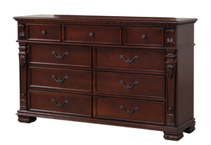 English Elm Lyndon 9-Drawer Dresser with Felt-Lined Top Drawers, Smooth Ball-Bearing Slides, Durable Wood Finish Cherry 69 L x 22 W x 41 H B078P301018