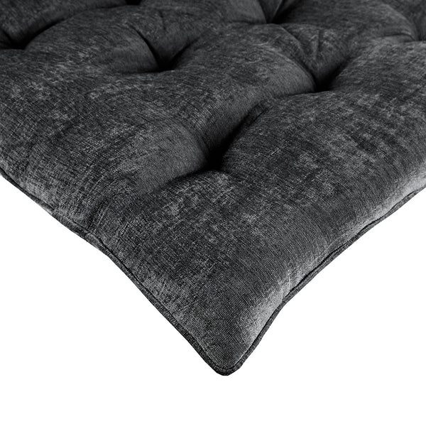 JLA Home Intelligent Design - Poly Chenille Luxe Round Floor Pillow 30" Charcoal Tufted Plush Cushion with Travel Wrap Comfort ID31-2450