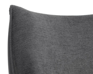 Sunpan Sorrel Lounge Chair - Mid-Century Elegance with Moisture-Repellent Fabric and Durable Wood Legs Polo Club Kohl Grey / Abbington Black