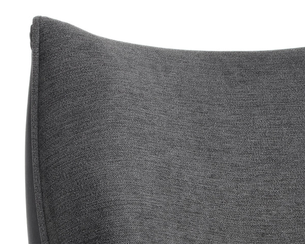 Sunpan Sorrel Lounge Chair - Mid-Century Elegance with Moisture-Repellent Fabric and Durable Wood Legs Polo Club Kohl Grey / Abbington Black