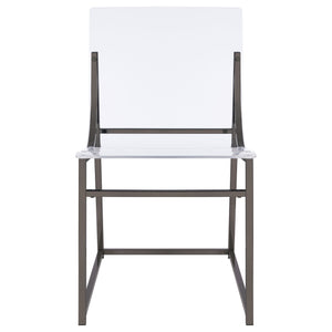 English Elm Fancher Black Nickel Acrylic Side Chairs Set of 2 — Pop Art Industrial Metal Frame, Clear Acrylic Modern Seating B062P299920