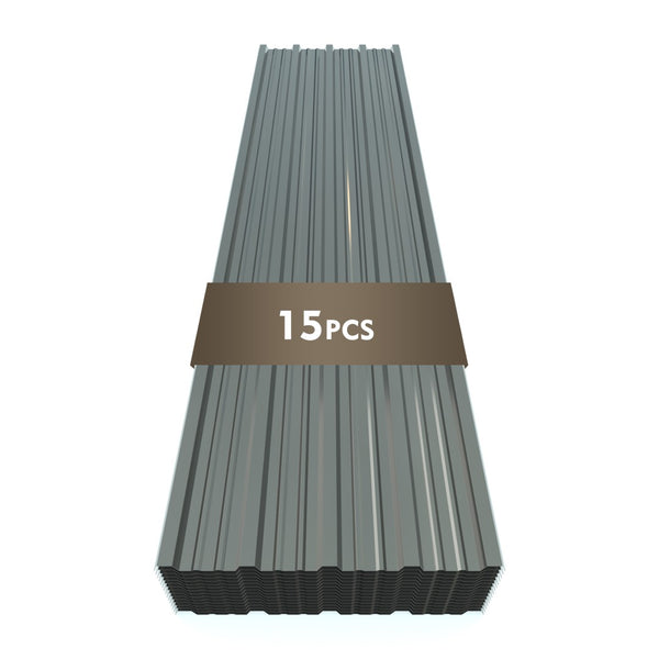 English Elm 10 Corrugated Galvanized Steel Roof Panels Weather Resistant Gazebo Pergola Cover W3213P431242