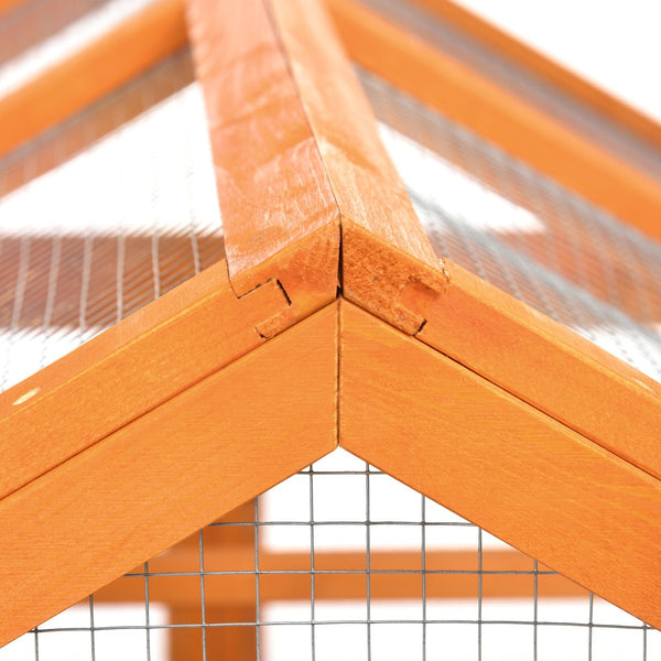 English Elm Pawhut Fir Wood Outdoor Chicken Run with Perches Wire Mesh Modular Backyard Coop W2225P217059