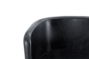 English Elm Sn-c-agmd6in1-bklth Retro Oil Wax Pu Leather Accent Chair with Ergonomic Cushioned Seat Black W3875P371074