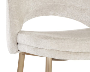Sunpan RADELLA Counter Stool - Modern Bergen Taupe Upholstery with Antique Brass Base for Stylish Comfort 108515