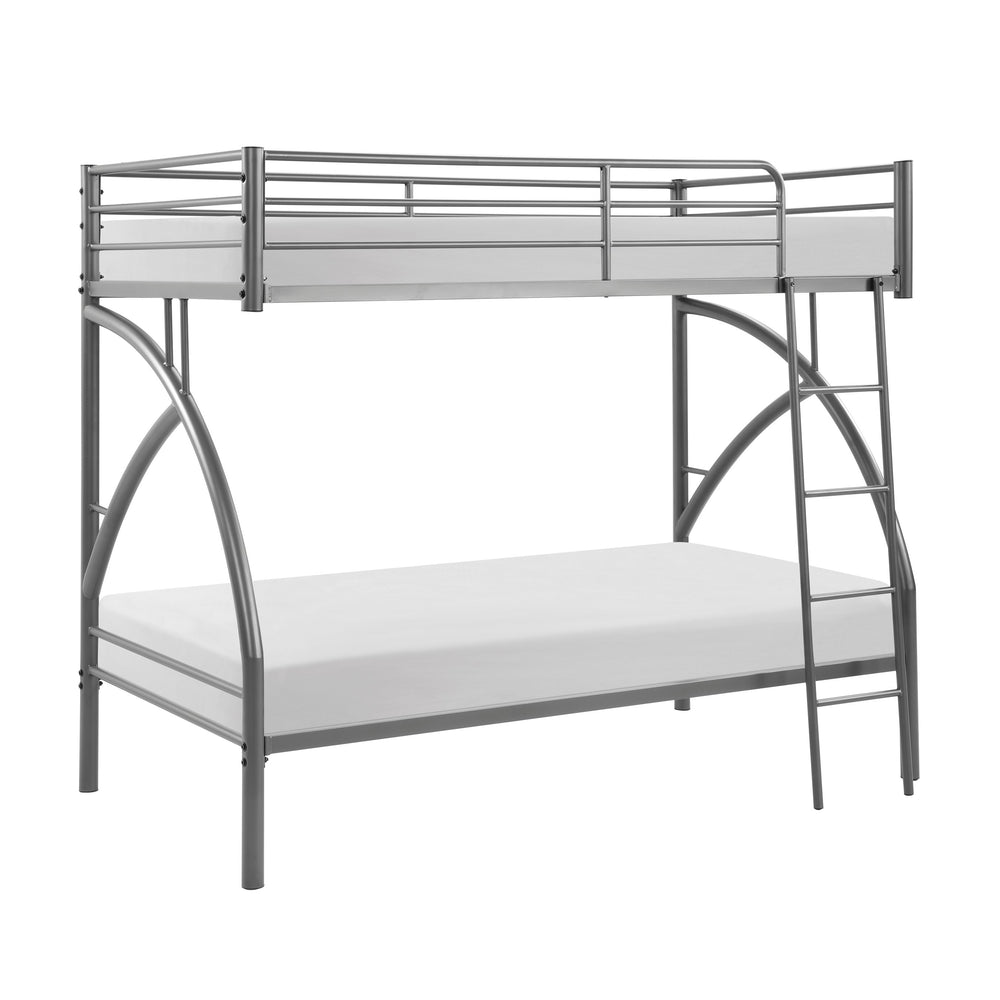 English Elm Gray Metal Twin-Over-Full Bunk Bed with Modern Lines, Space-Saving Youth Bedroom Centerpiece, Easy Assembly Gray 76.25 L x 45.25 W x 7.75 H B011P248592