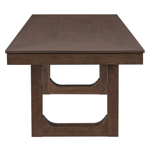 English Elm 5-piece Farmhouse Dining Set Oak Veneer Butterfly Leaf Table Four Upholstered Chairs Beige,Walnut N752S109000D